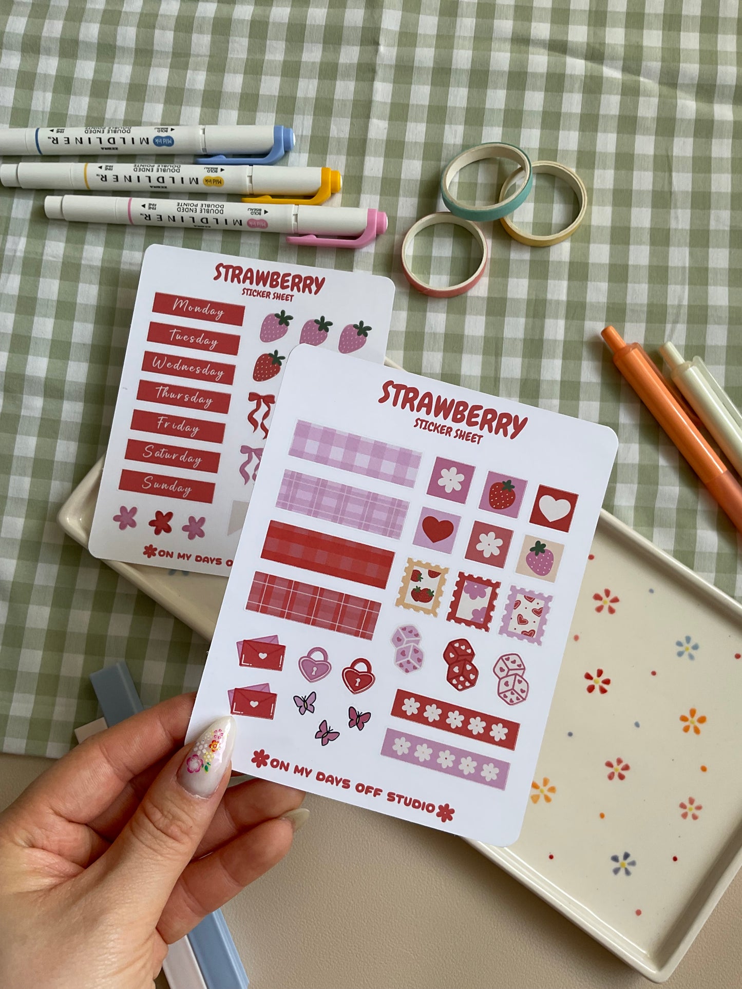 Strawberry Journal Sticker Set