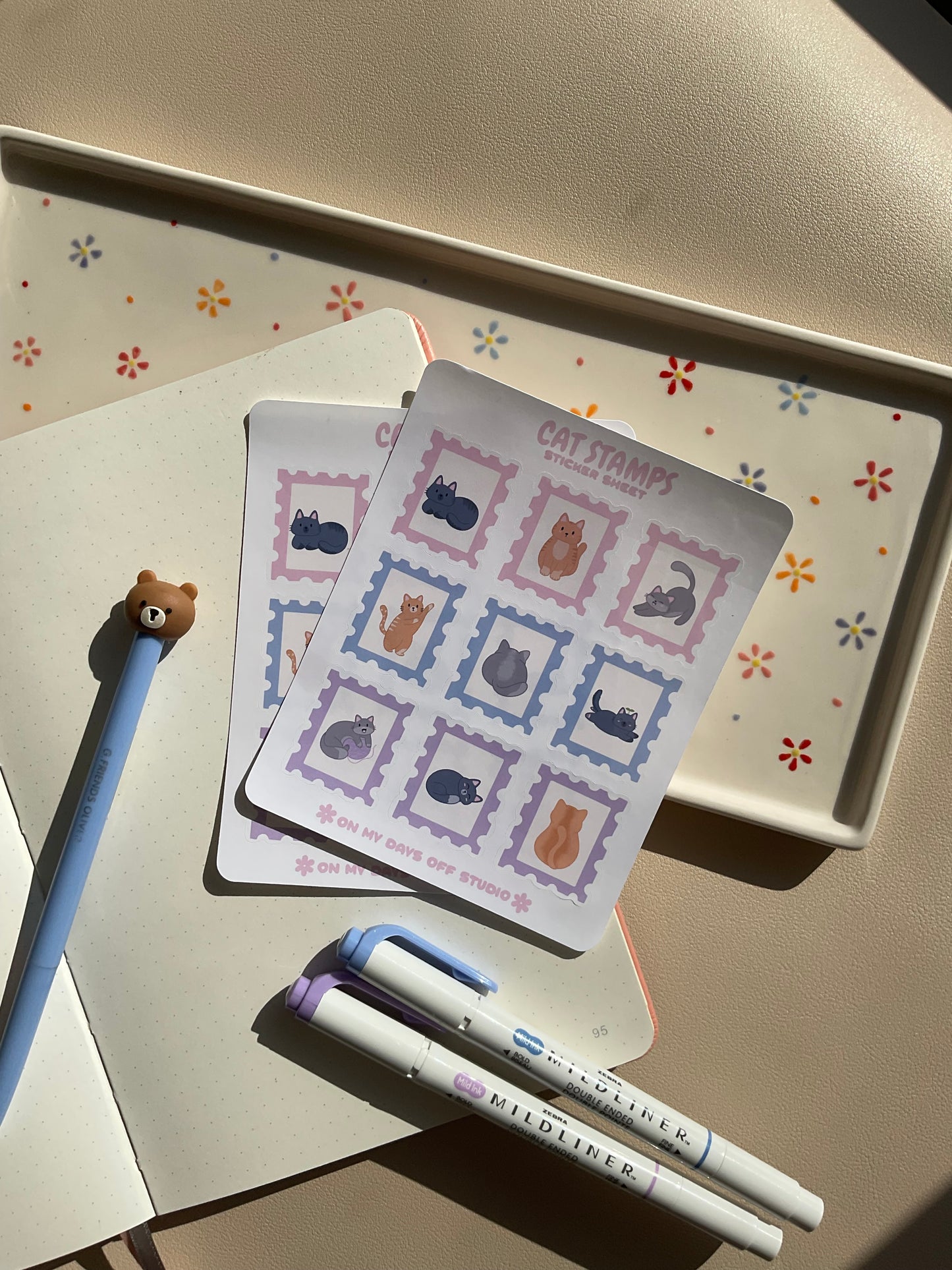 Cat Stamps Sticker Sheet