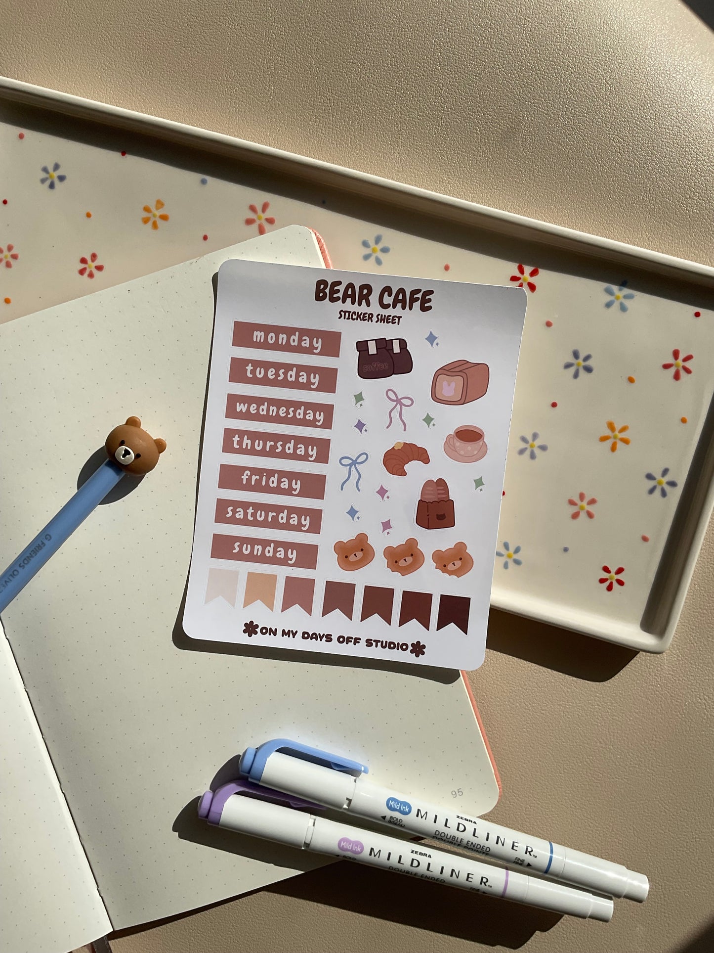 Bear Cafe Journal Sticker Set