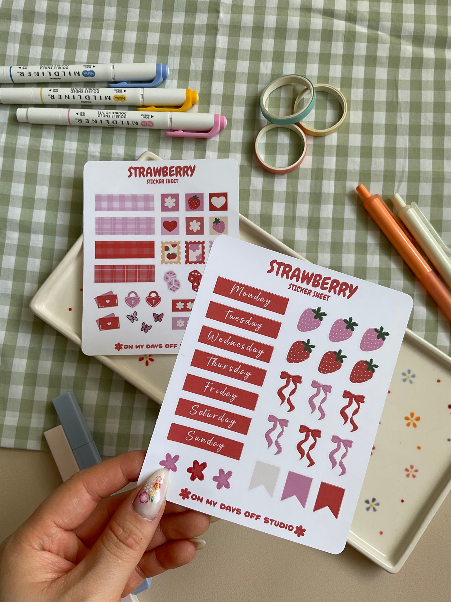Strawberry Journal Sticker Set