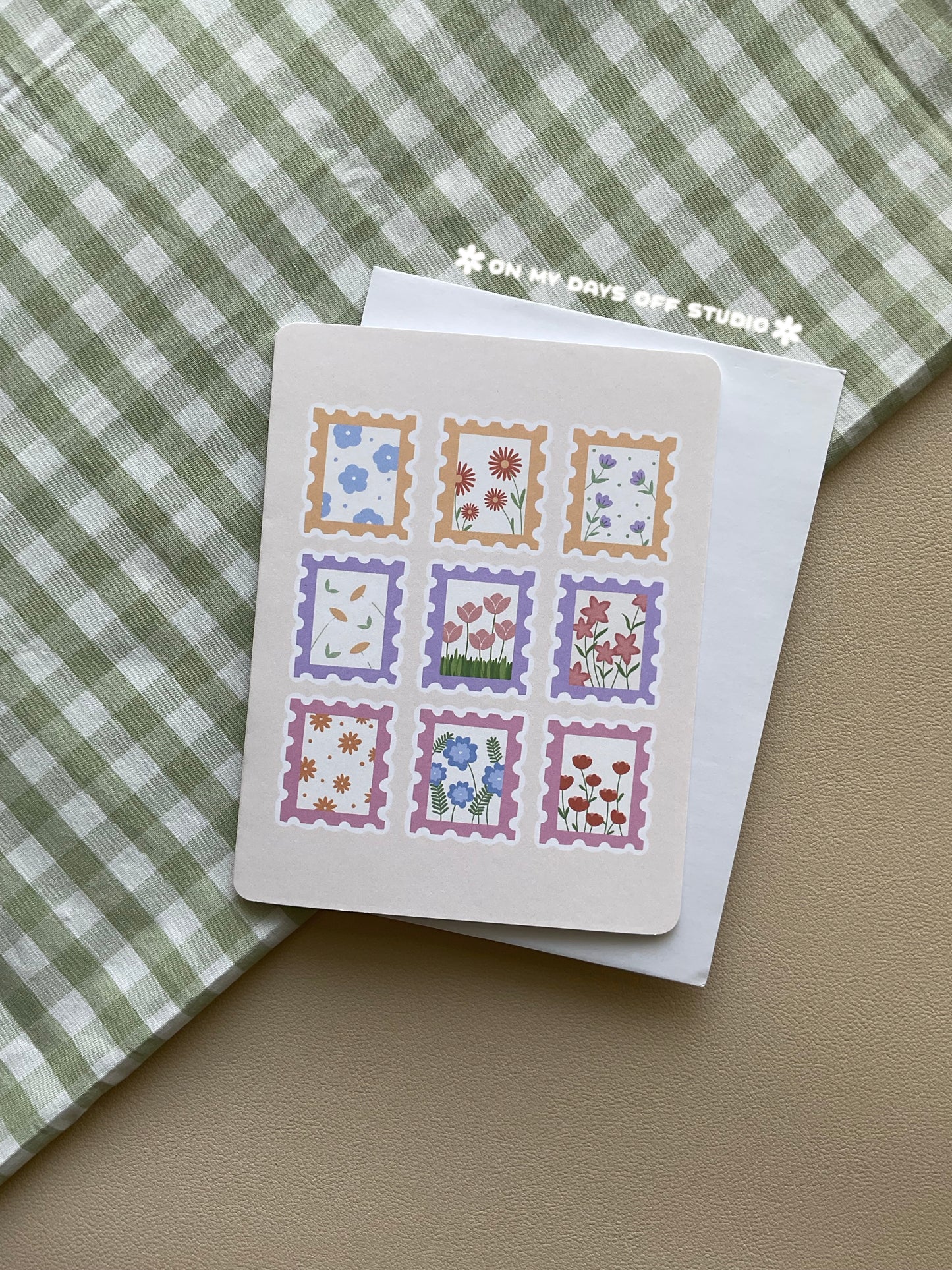 Floral Stamps Greeting Card