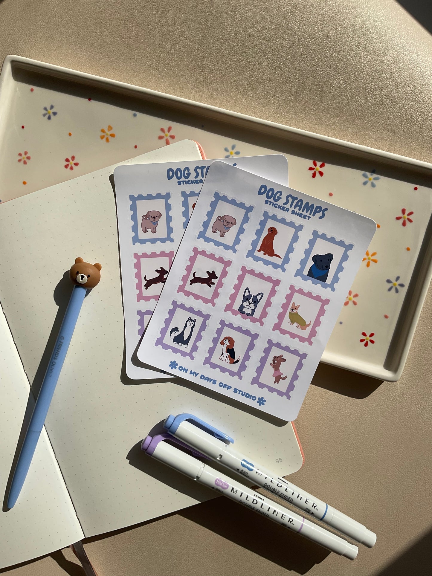 Dog Stamps Sticker Sheet