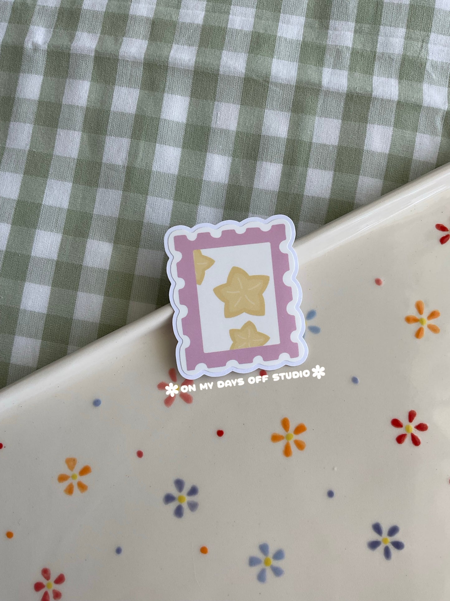 Star Fruit Stamp Vinyl Sticker
