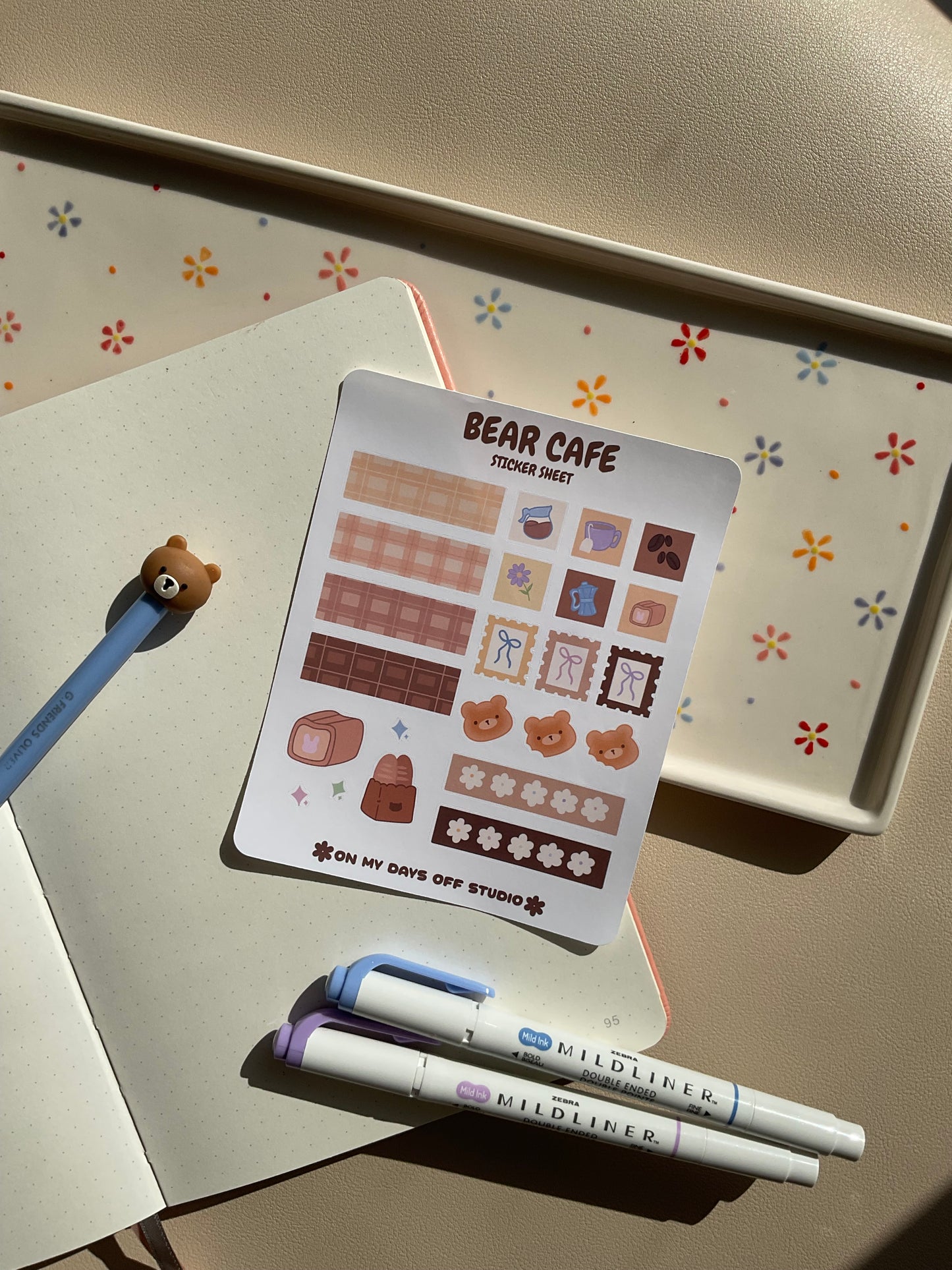 Bear Cafe Journal Sticker Set