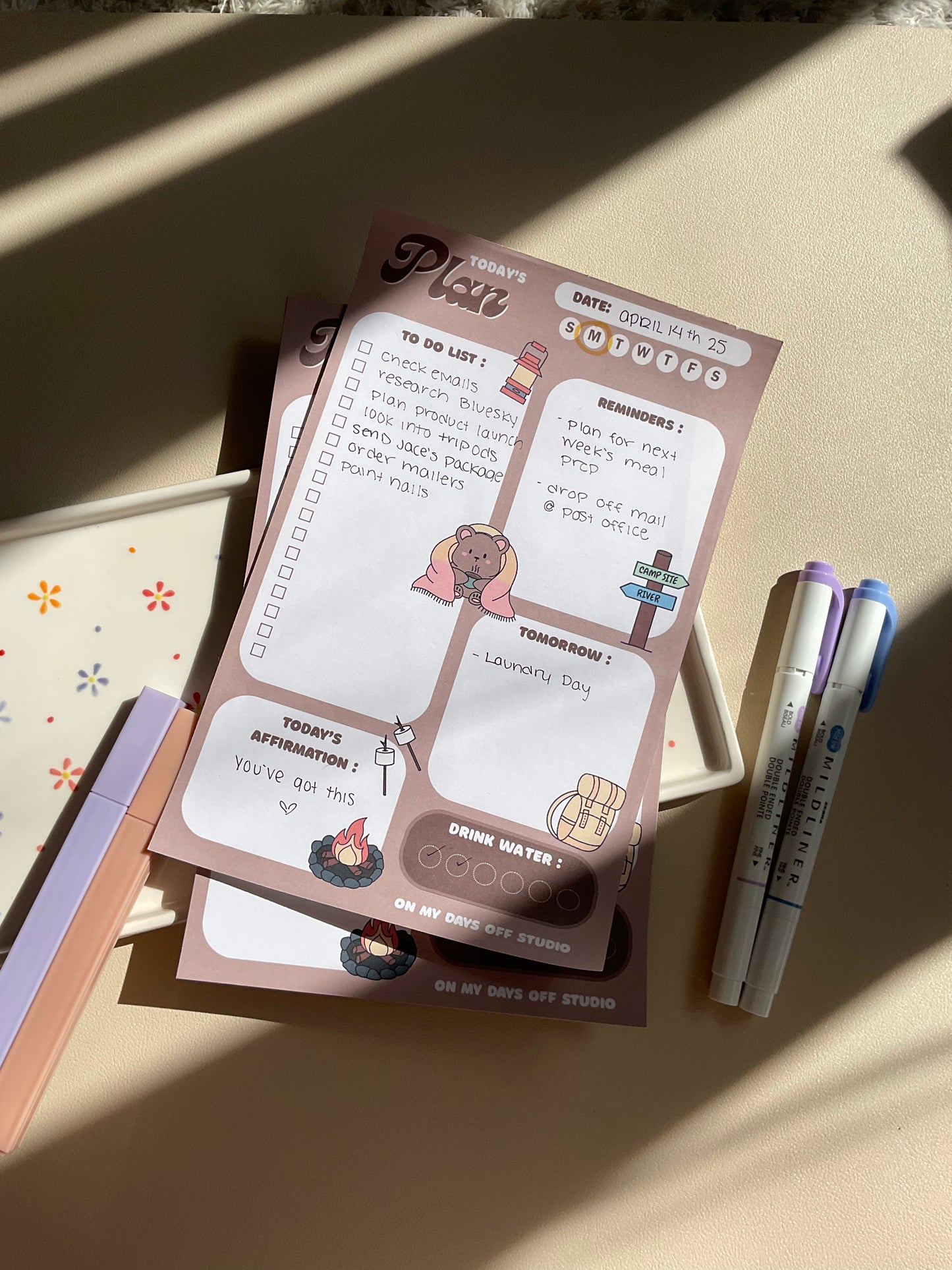 Camp Daily Planner Notepad
