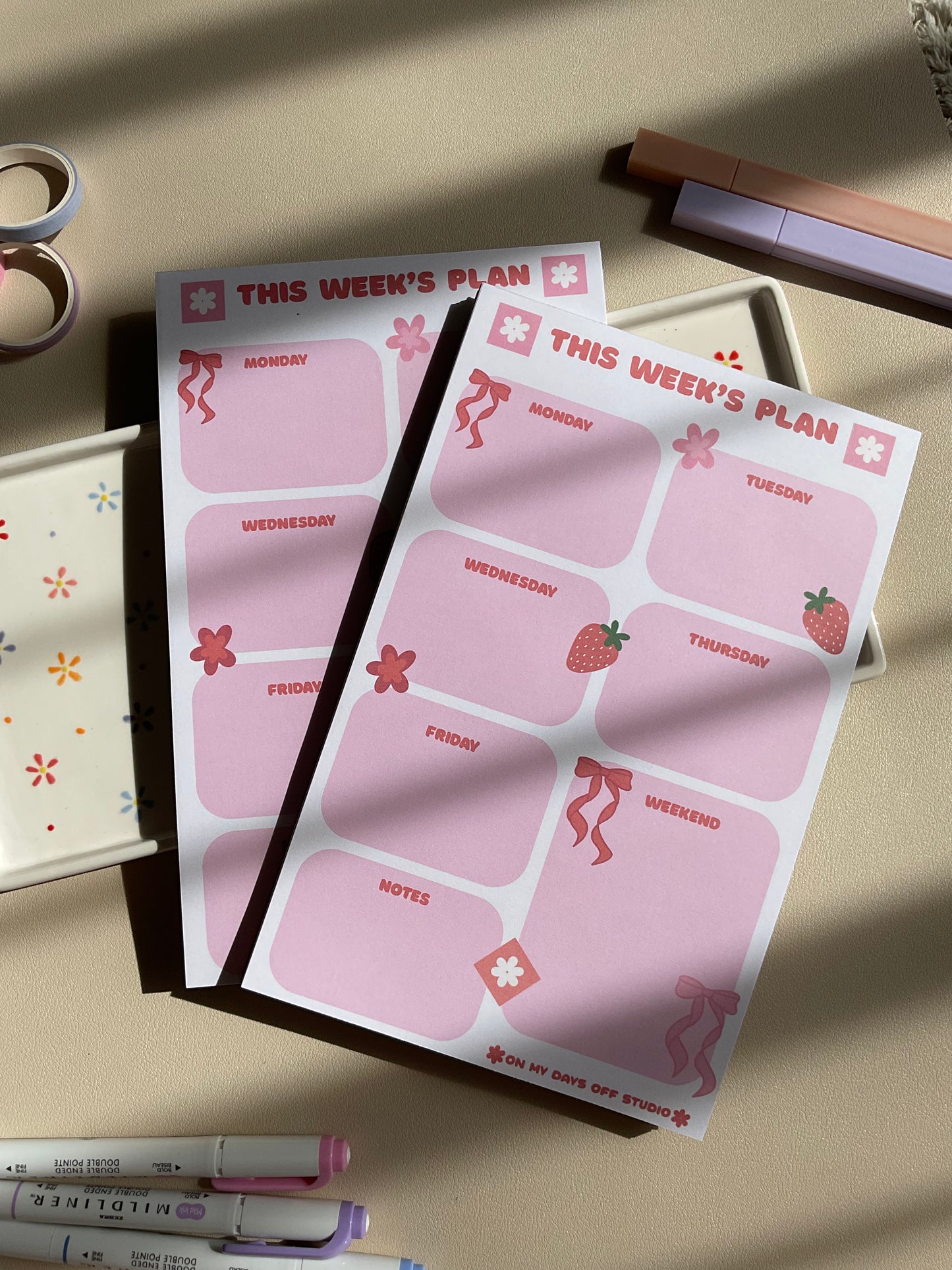 Strawberry Weekly Planner Notepad