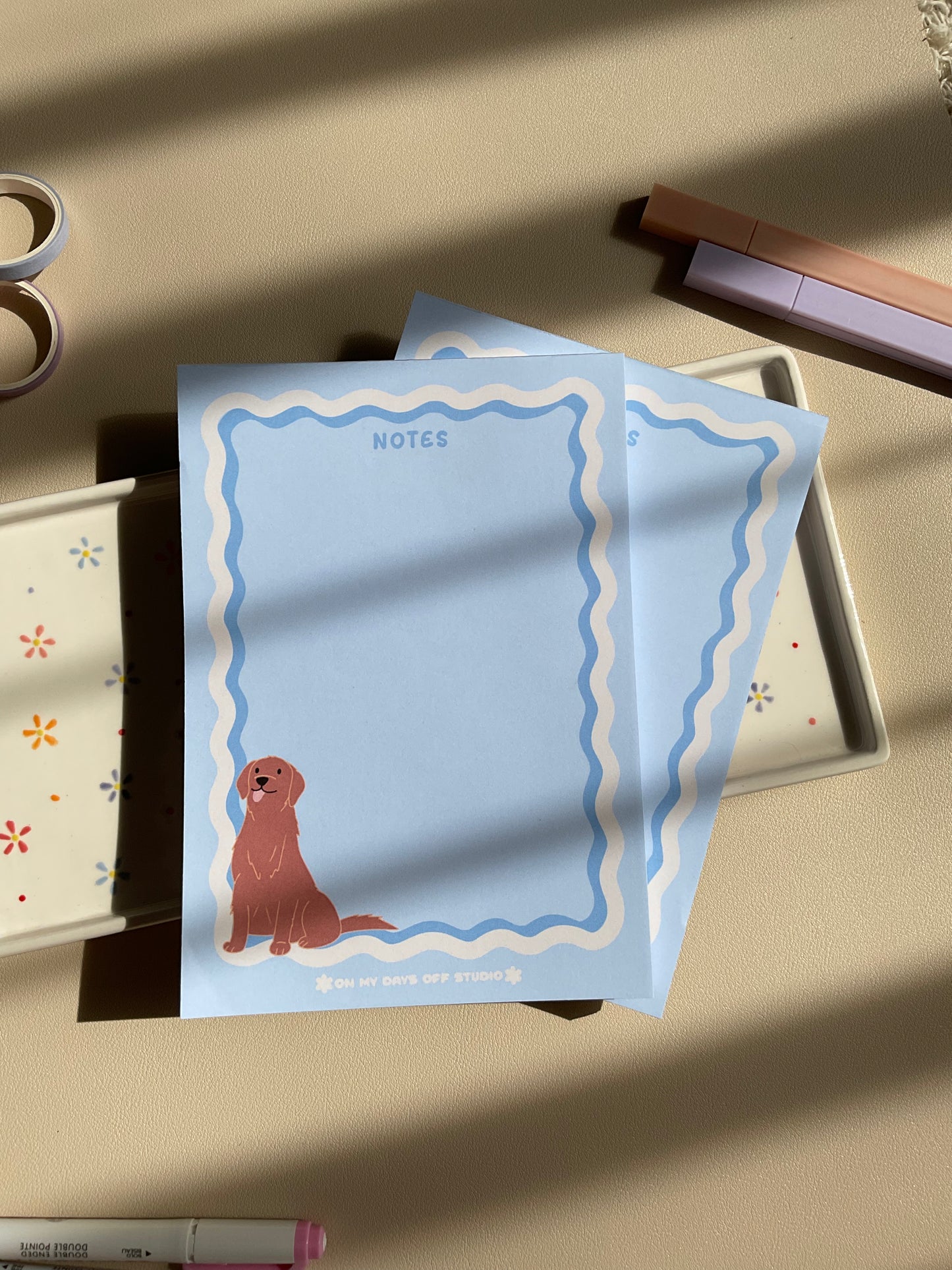 Golden Retriever Wavy Notepad