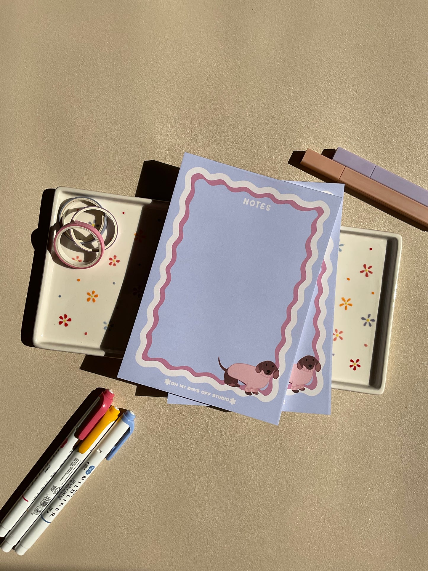 Dachshund Wavy Notepad