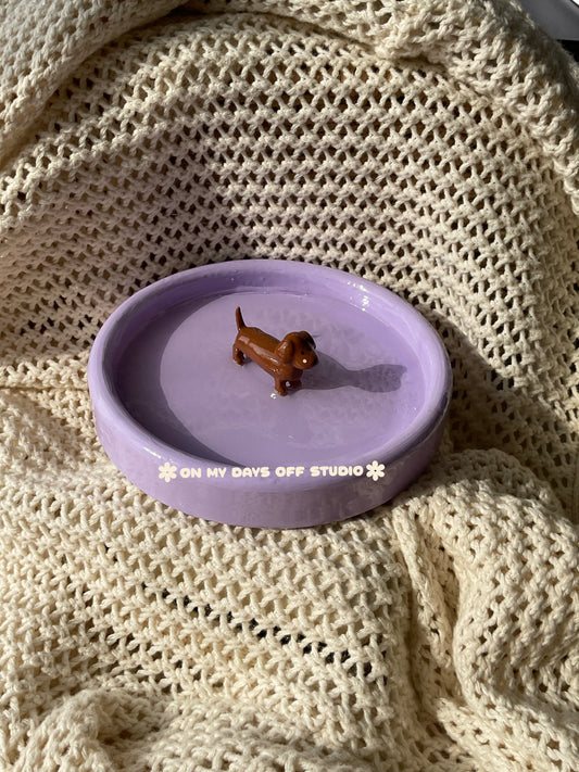Custom Dachshund Round Trinket Dish | Customizable