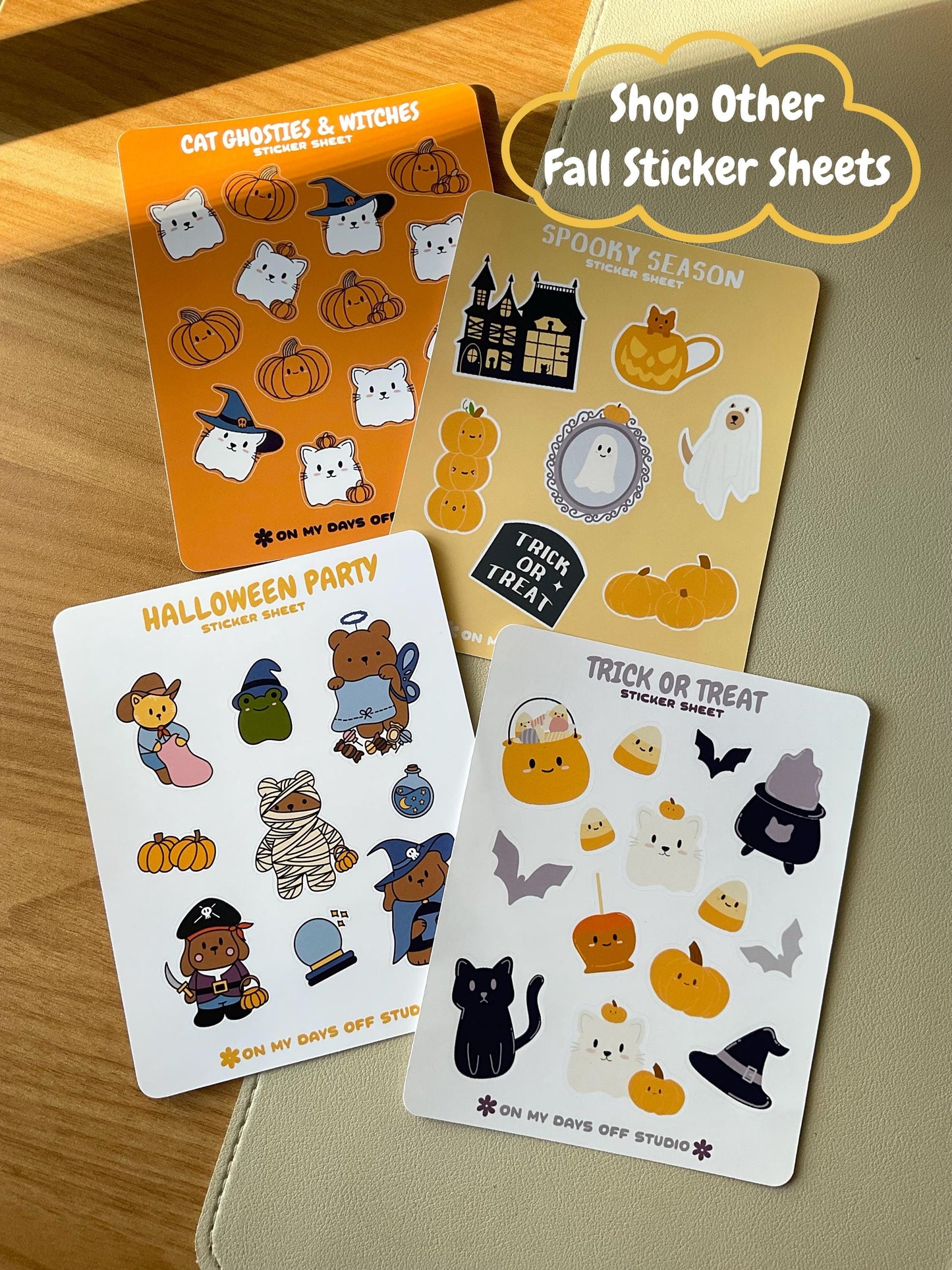 4 Halloween themed stickers