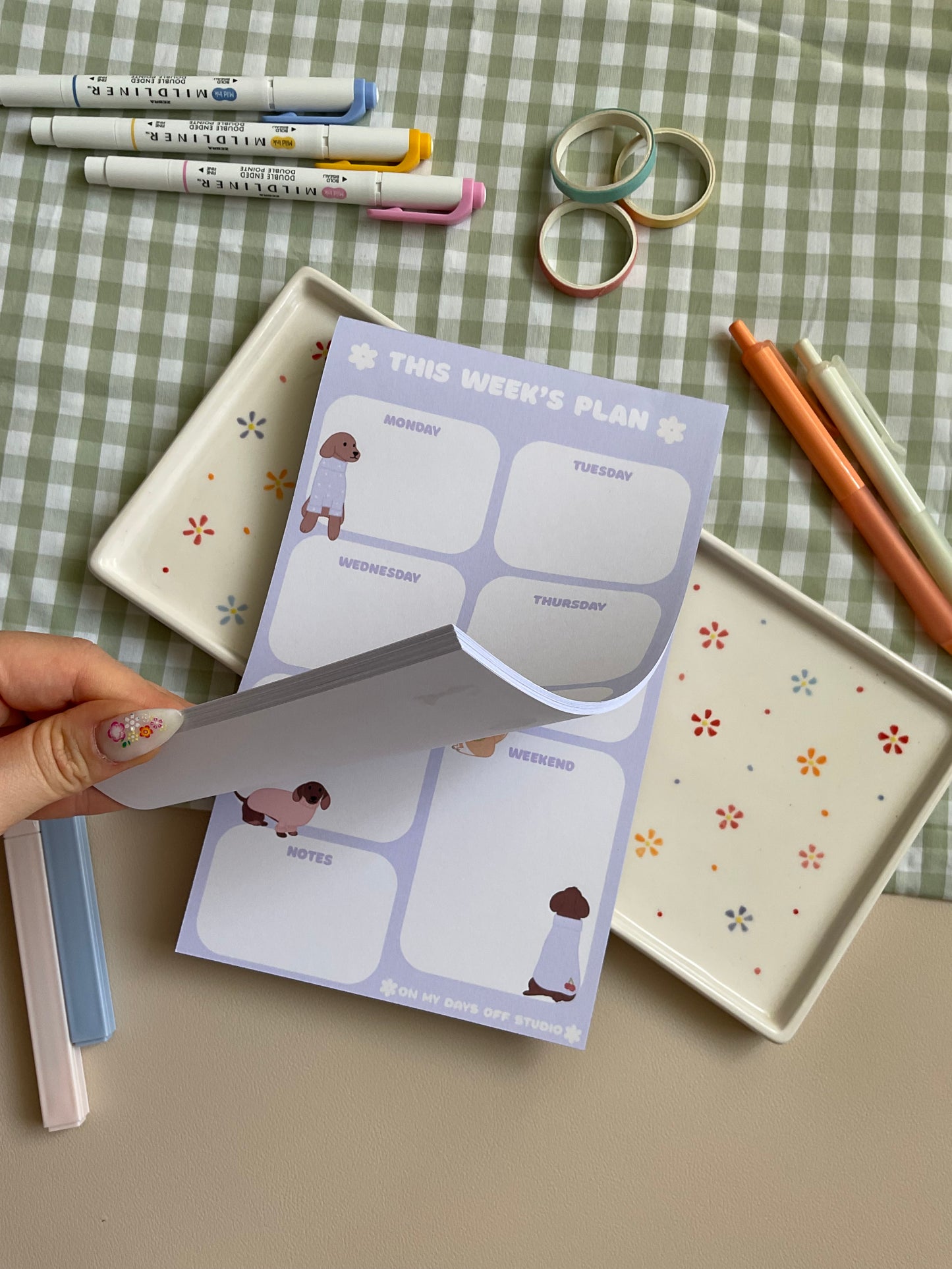Pup & Sweaters Weekly Planner Notepad