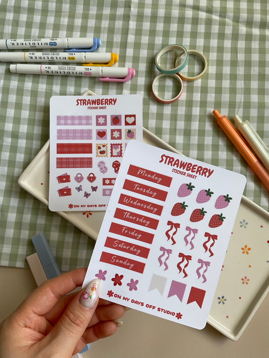 Strawberry Journal Sticker Set
