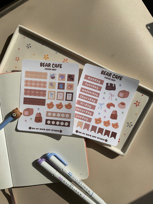 Bear Cafe Journal Sticker Set
