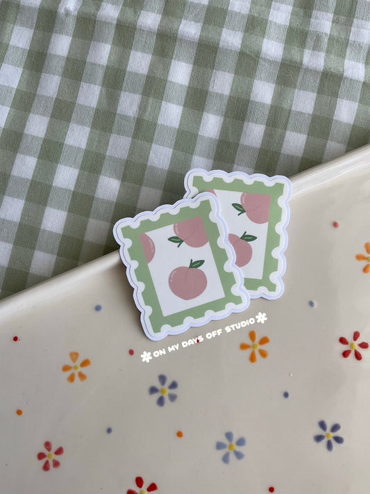 Peach Stamp Vinyl Sticker