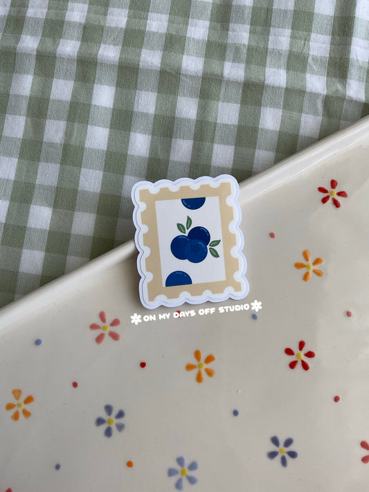 Blueberry Stamp Vinyl Sticker