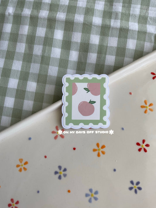 Peach Stamp Vinyl Sticker