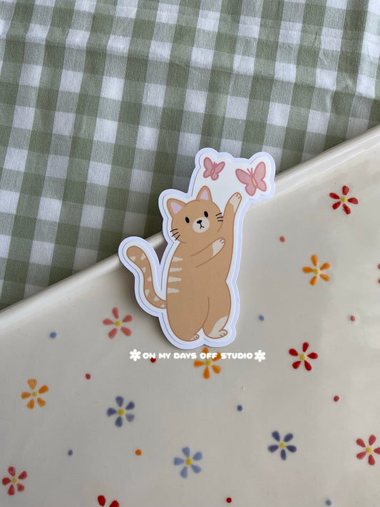 Orange Kitty Vinyl Sticker