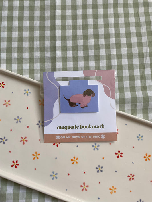 Dachshund In A Sweater Magnetic Bookmark