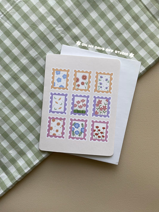 Floral Stamps Greeting Card