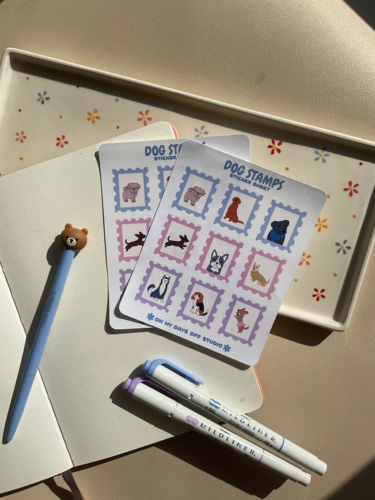 Dog Stamps Sticker Sheet