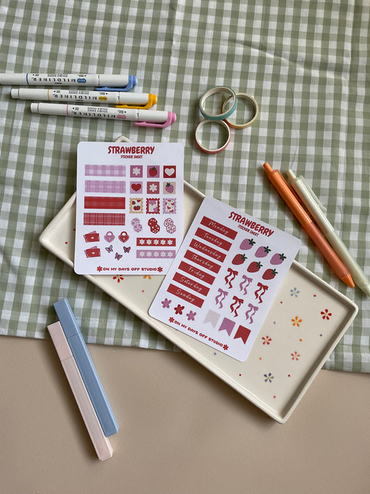Strawberry Journal Sticker Set