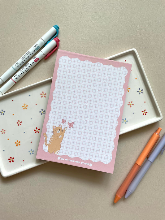 Orange Cat Grid Notepad