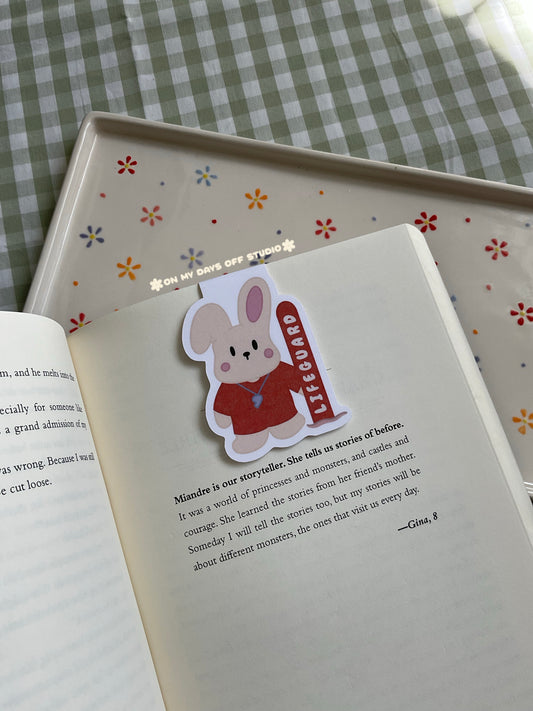 Lifeguard Bunny Magnetic Bookmark