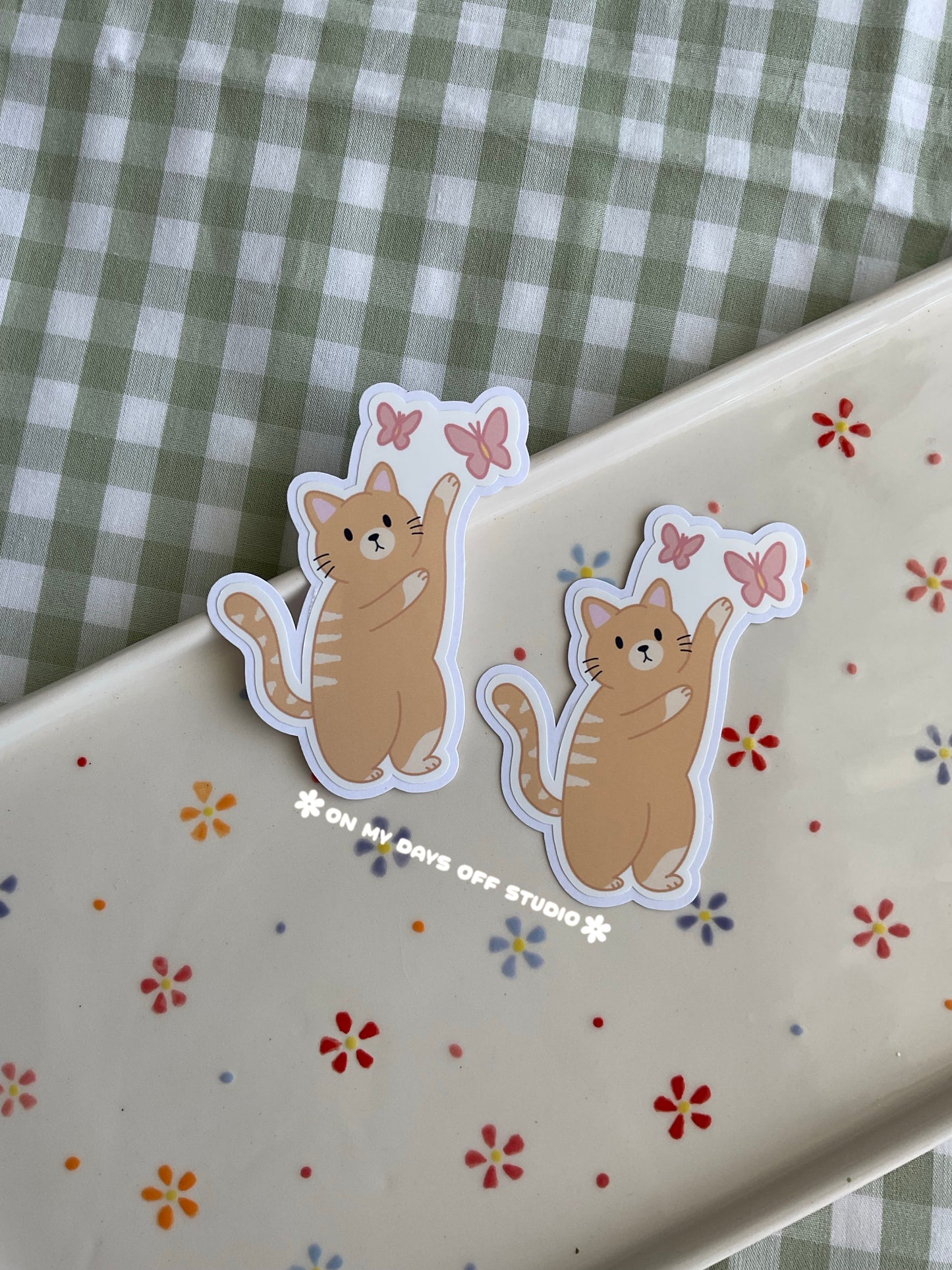 Orange Kitty Vinyl Sticker