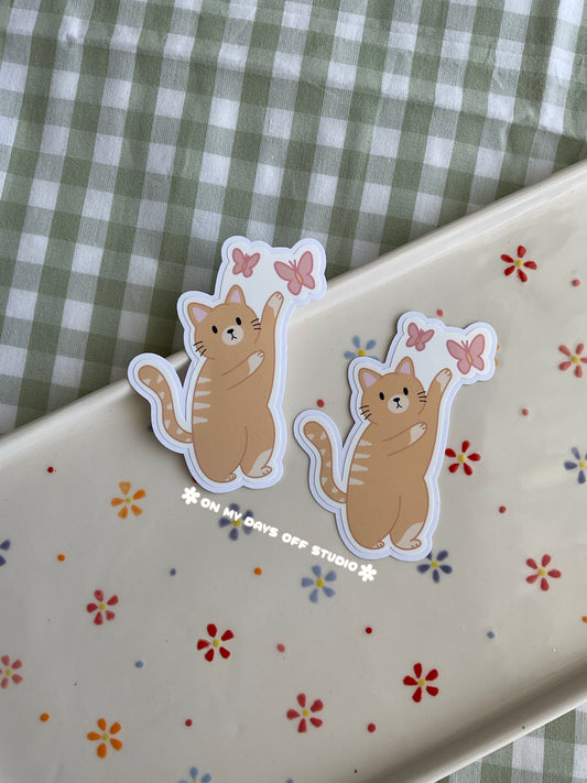 Orange Kitty Vinyl Sticker