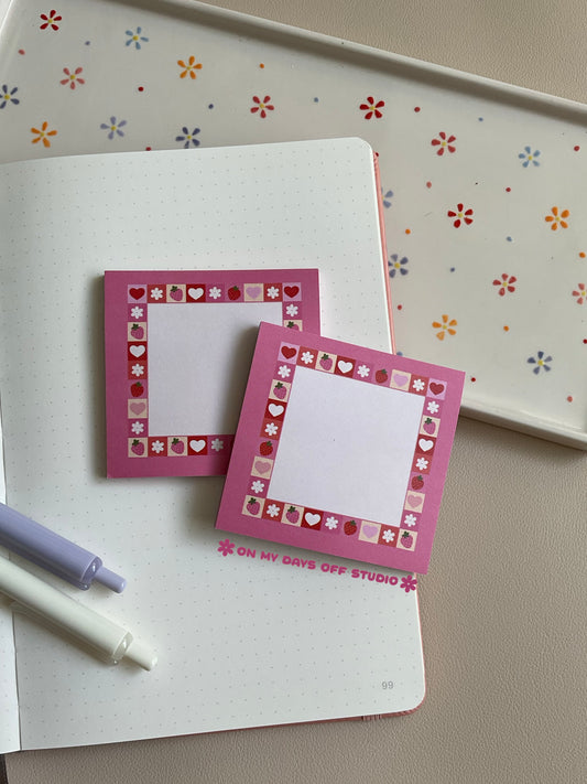 Strawberry Border Sticky Notes