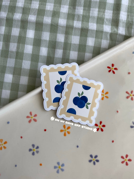 Blueberry Stamp Vinyl Sticker