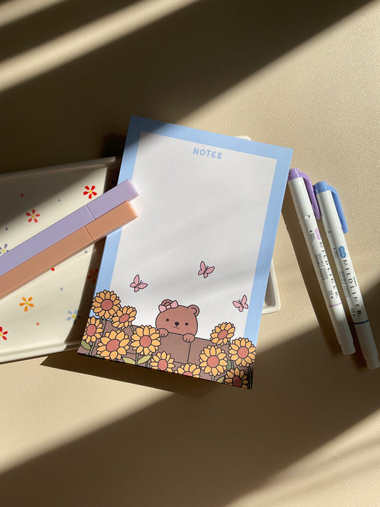 Sunflower Bear Notepad