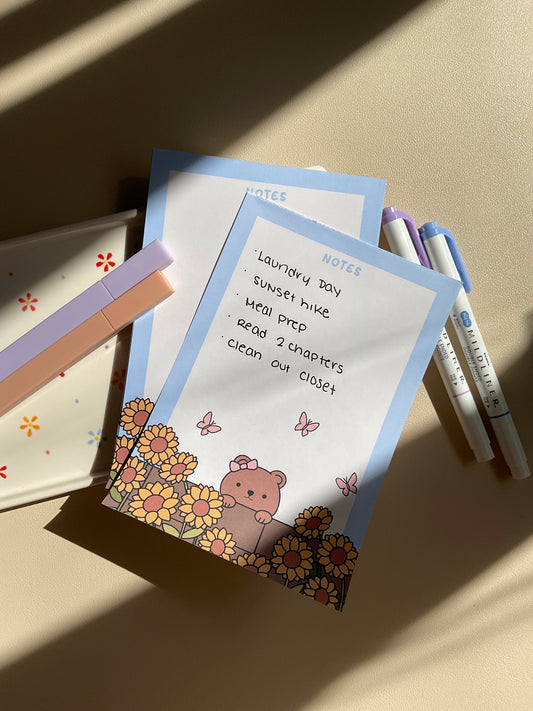 Sunflower Bear Notepad