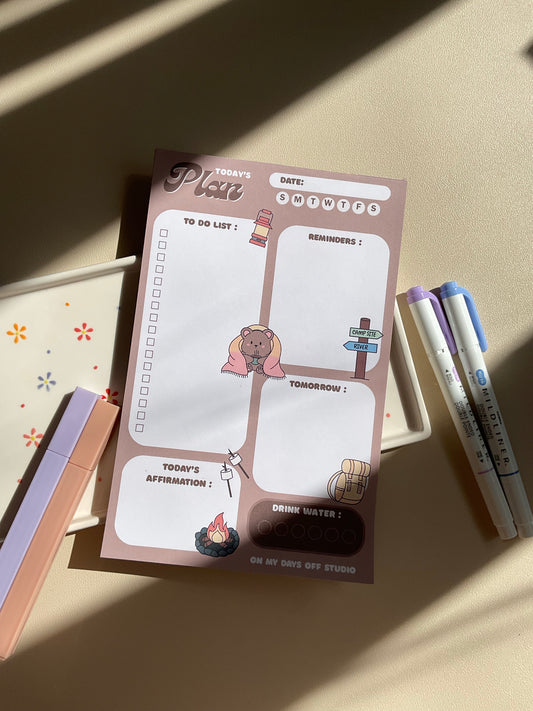Camp Daily Planner Notepad