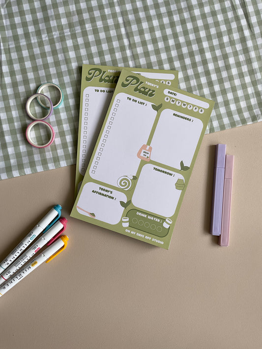 Matcha Daily Planner Notepad