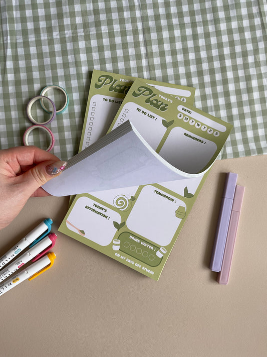 Matcha Daily Planner Notepad