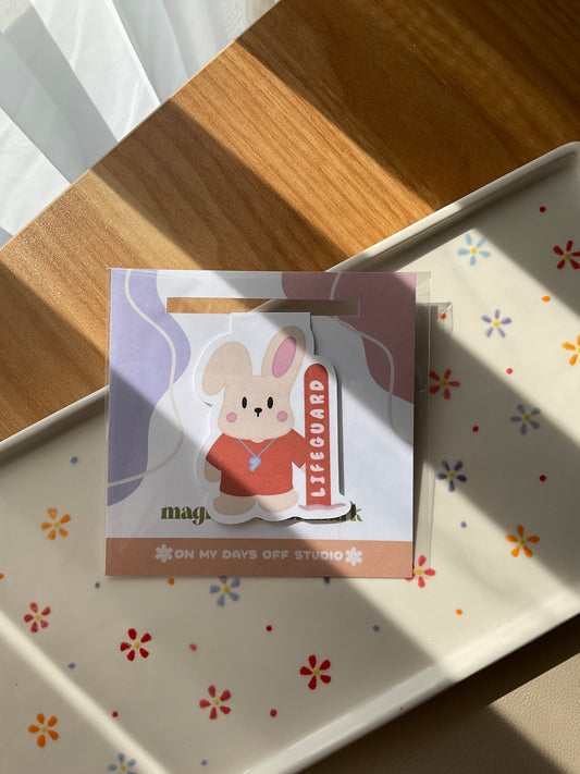 Lifeguard Bunny Magnetic Bookmark