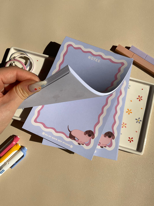 Dachshund Wavy Notepad