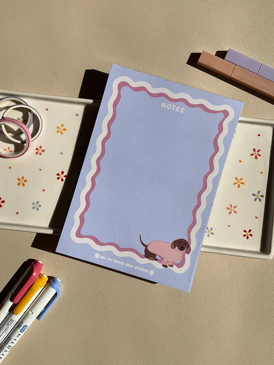 Dachshund Wavy Notepad