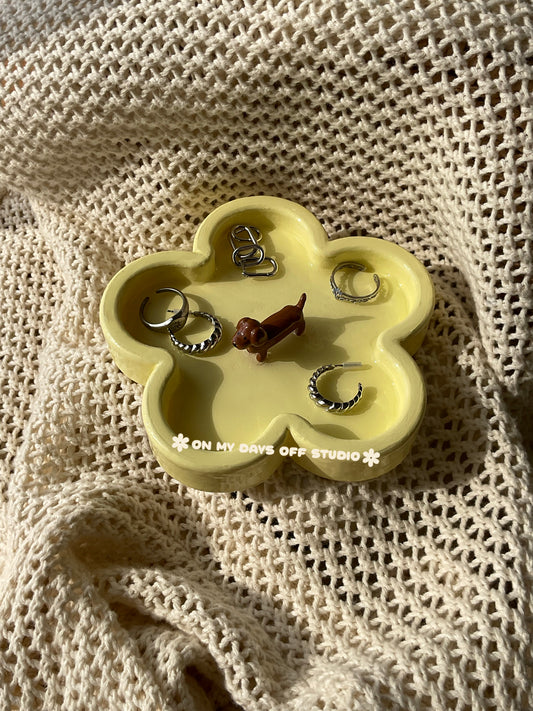 Custom Dachshund Floral Trinket Dish | Customizable
