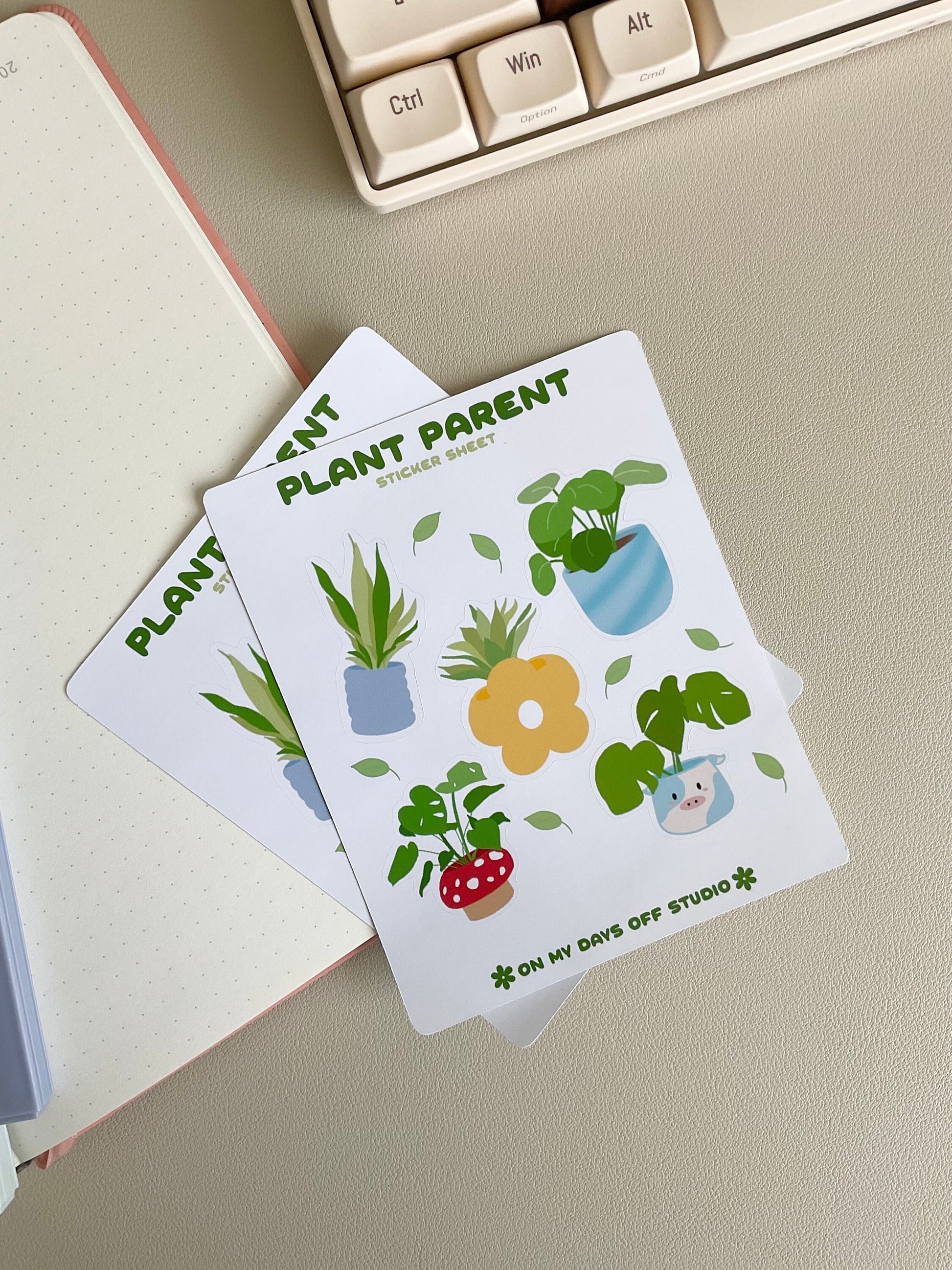 Cute plant sticker sheet for your bullet journals and planners. This cute sticker sheet is perfect for plant lovers! It comes with 5 different original plant illustrations.