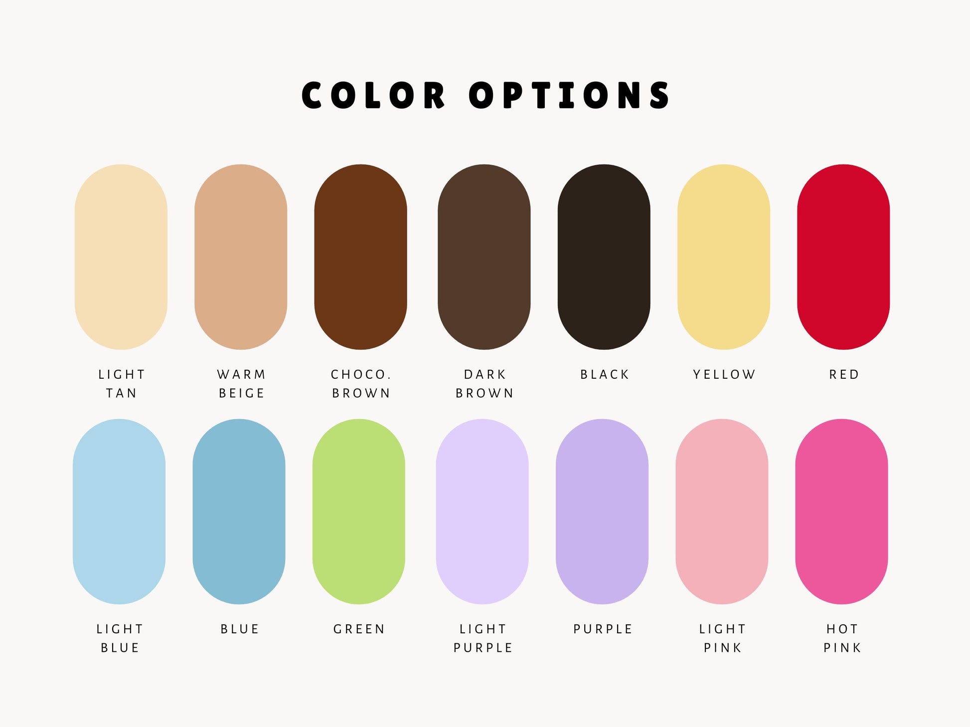 Color options for customizing the clay jewelry dish