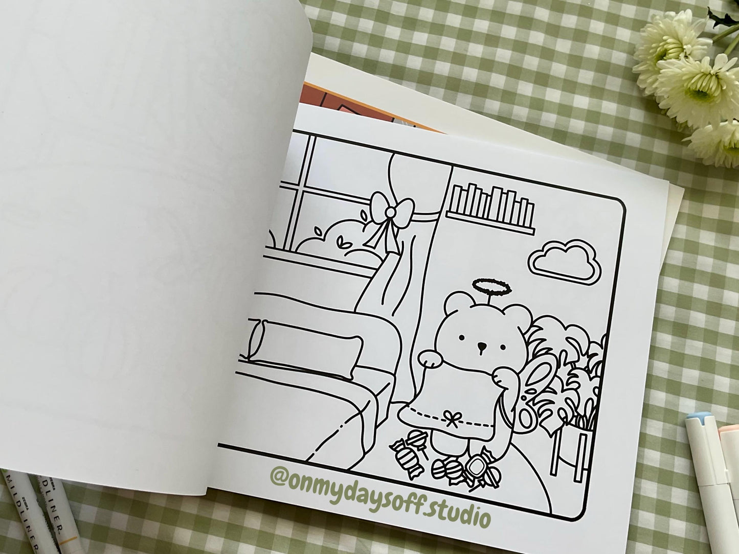 Juni & Friends Coloring Book Vol. 3 - bear dressed as a fairy and eating candy from trick or treating